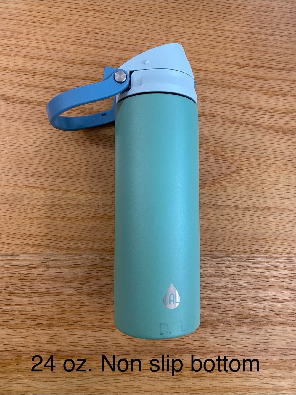 Light Blue Stainless Steel Water Bottle with Carry Handle